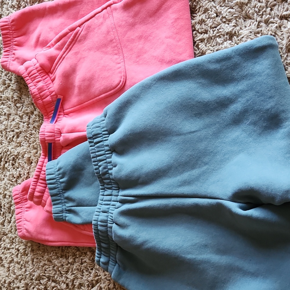 Mondetta Pink and Green Sweatpants Joggers Soft Fleece Size Girls 10/12 - Picture 6 of 9